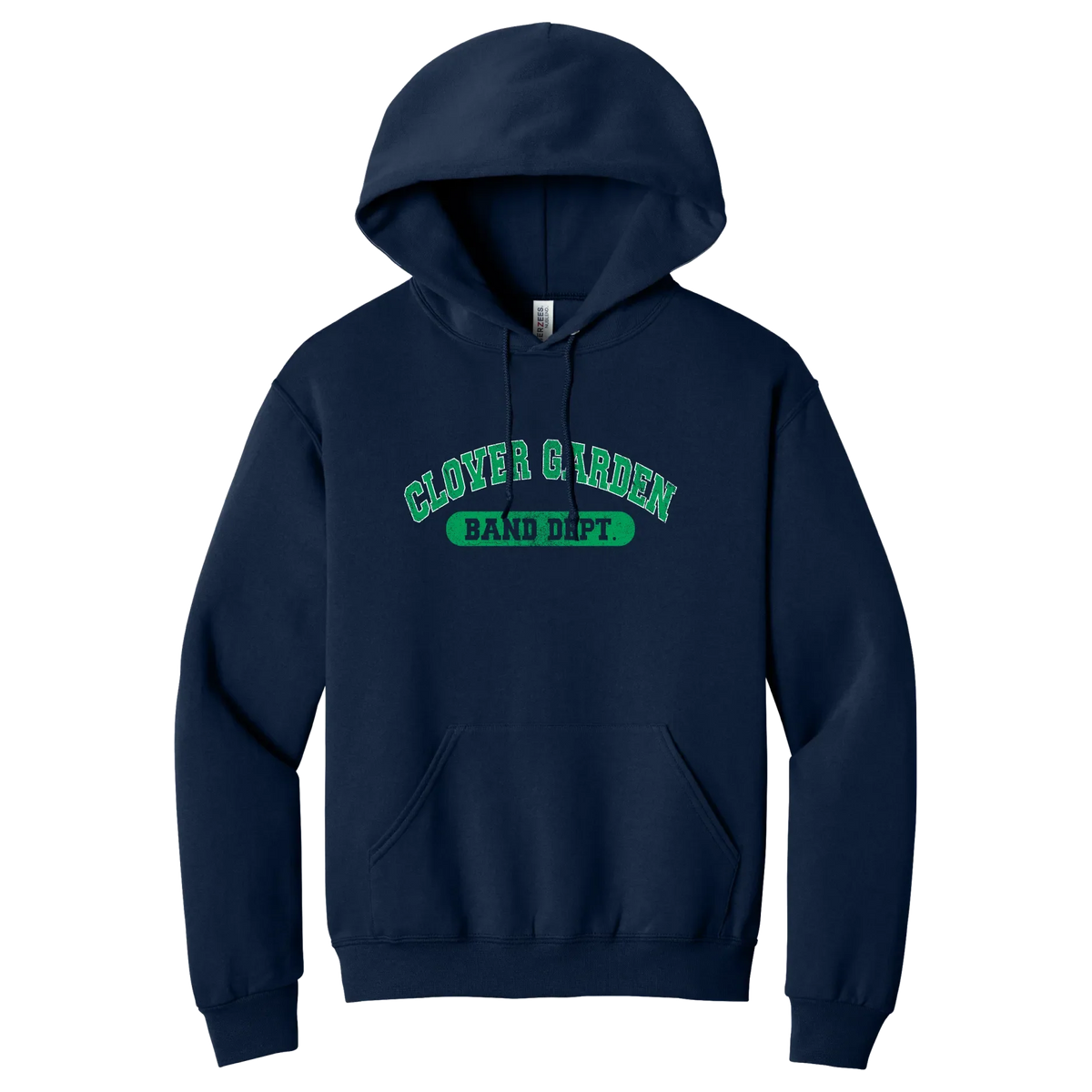 Clover Garden Band Dept. collegiate arch hoodie, Vintage finish, navy