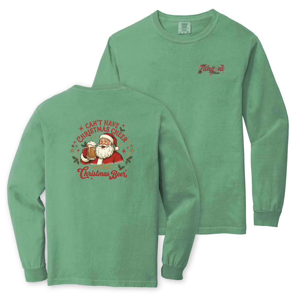 Tangent Christmas Beer Comfort Colors Long Sleeve T-Shirt