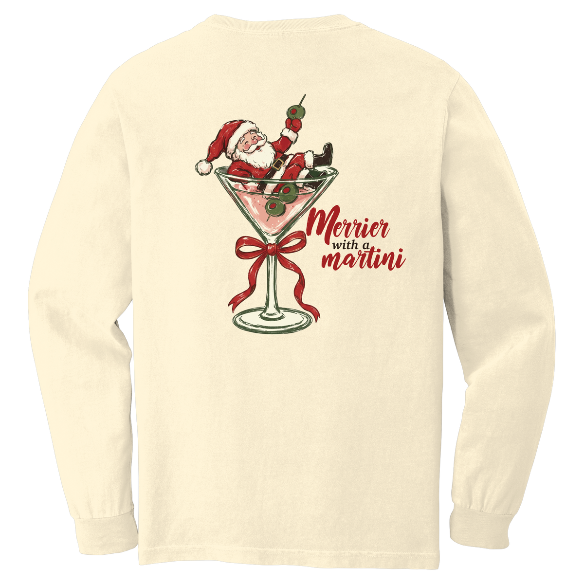 Tangent Merrier with a Martini Comfort Colors Long Sleeve T-Shirt