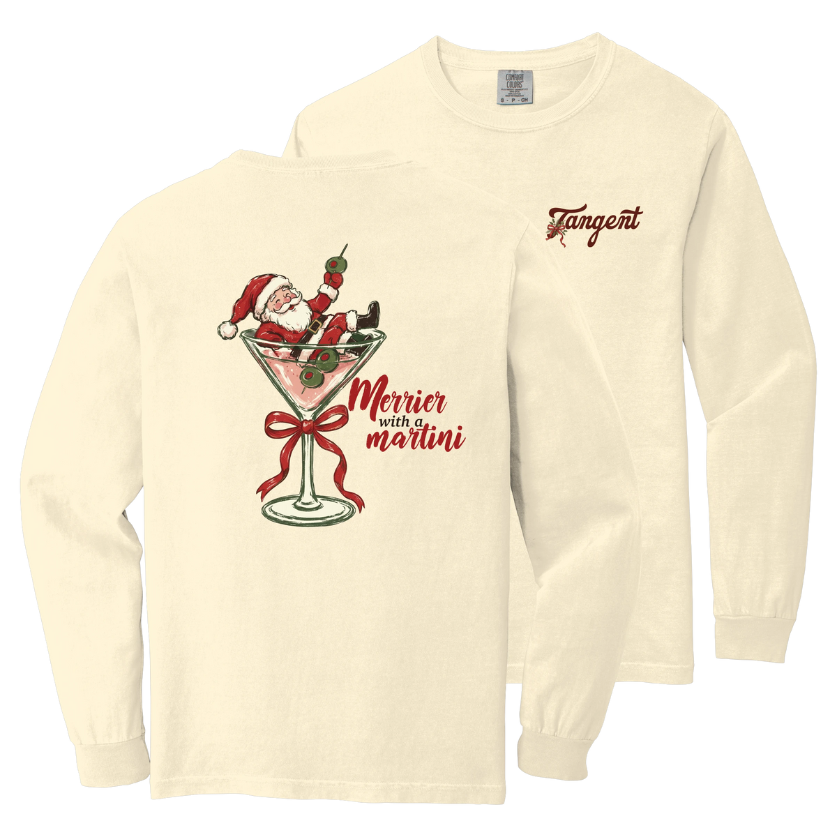 Tangent Merrier with a Martini Comfort Colors Long Sleeve T-Shirt