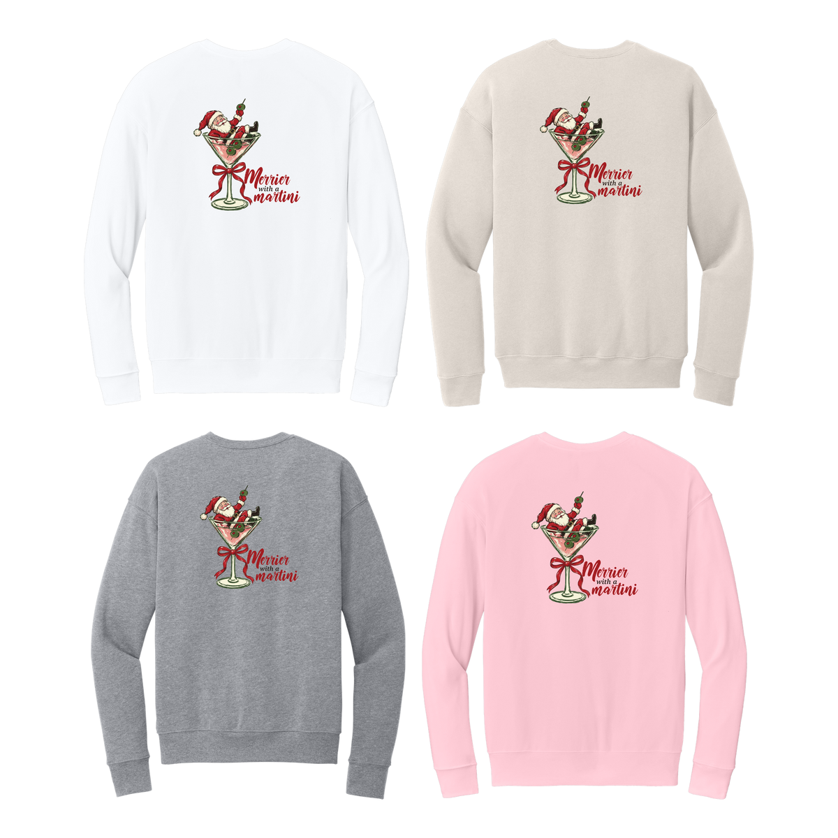 Tangent Merrier with a Martini Crewneck Sweatshirt