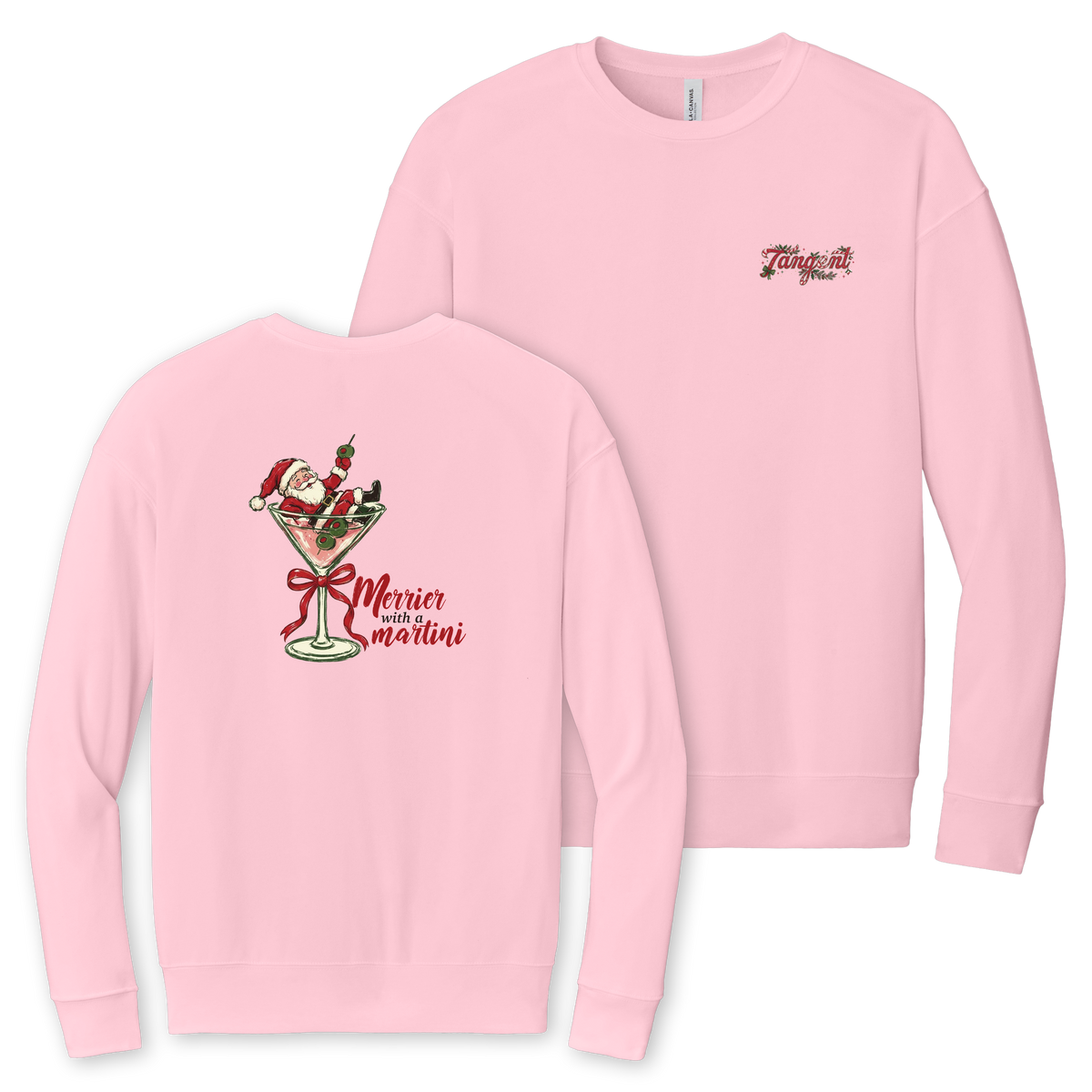 Tangent Merrier with a Martini Crewneck Sweatshirt