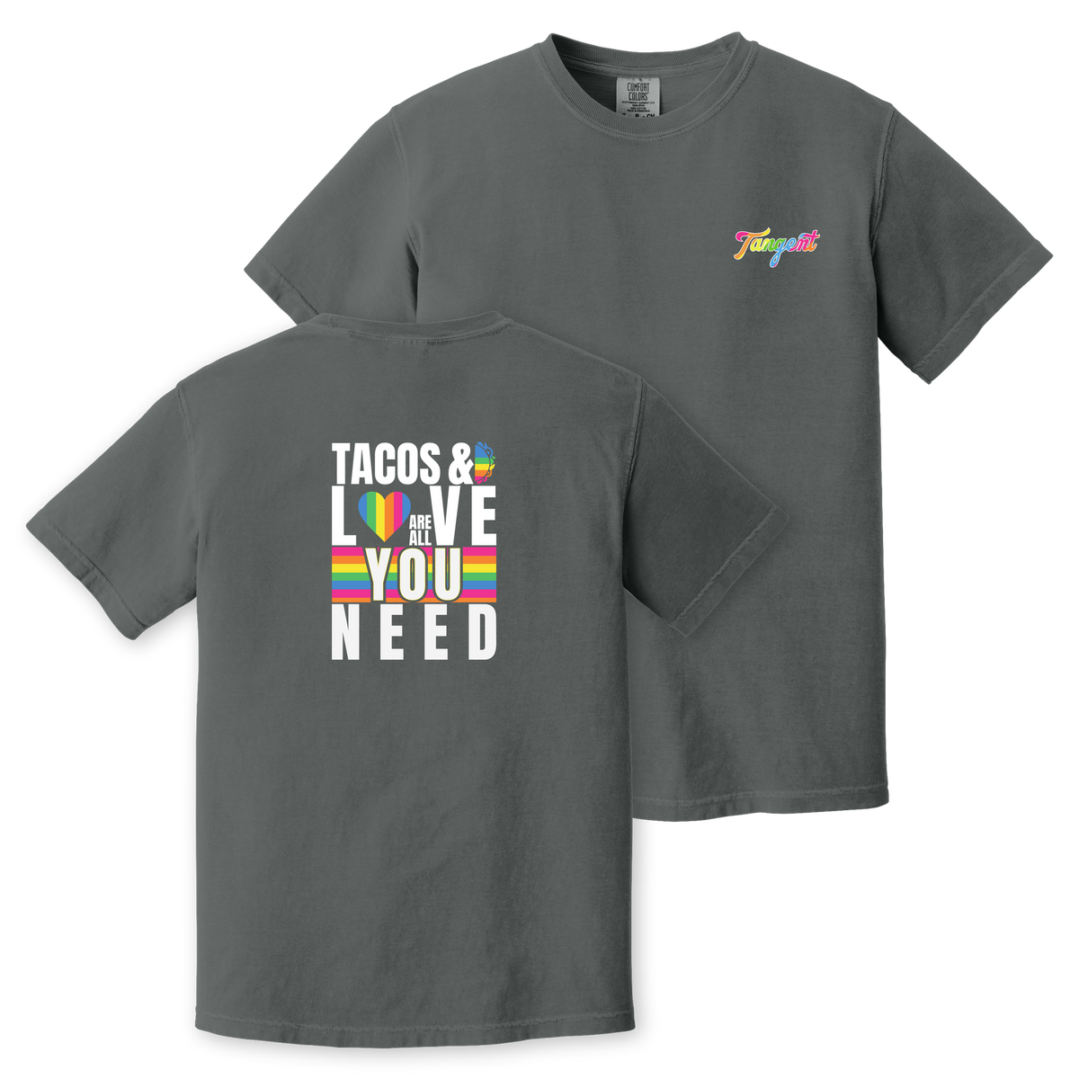 Tangent Tacos & Love Pride Comfort Colors Heavyweight Tee