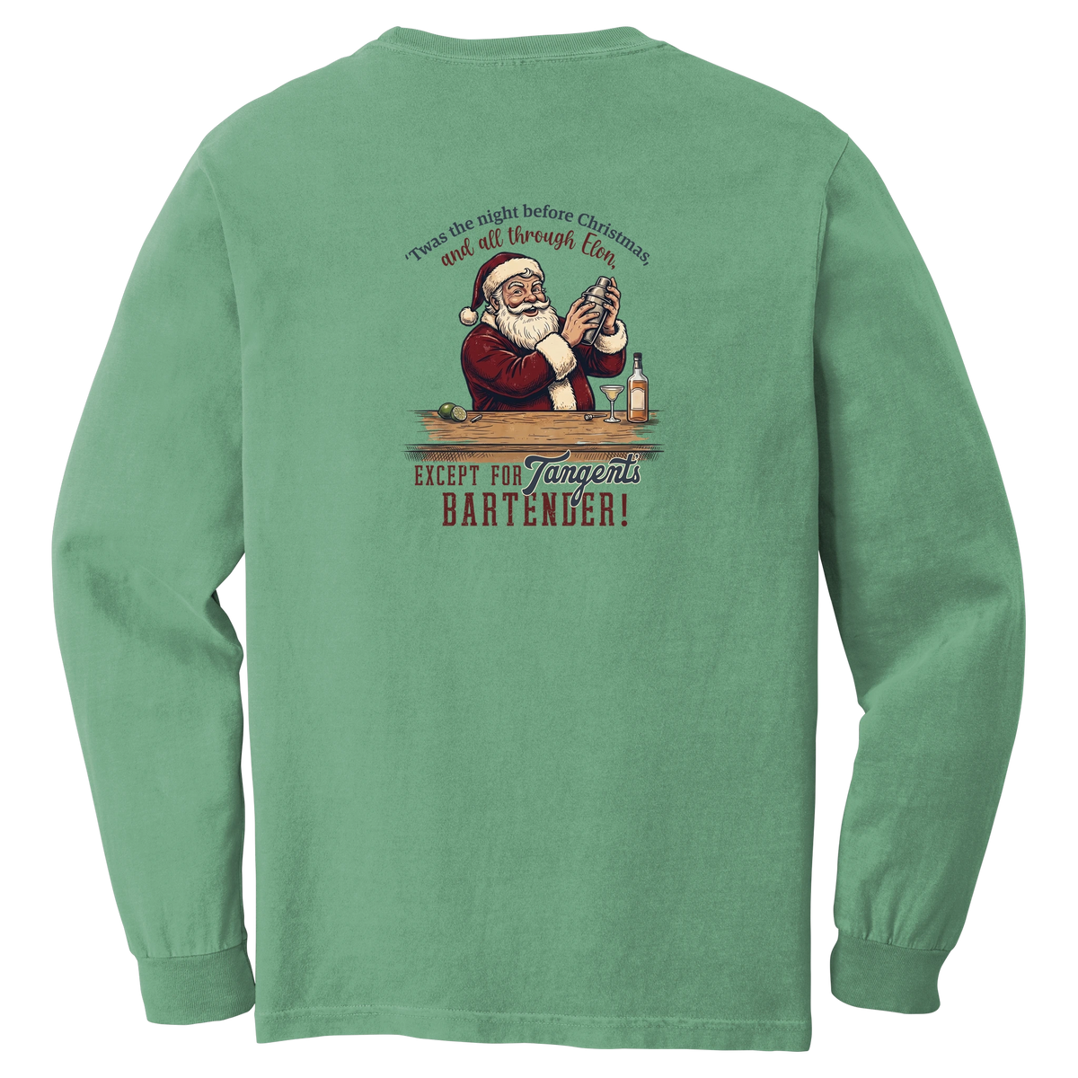Tangent Twas the Night Bartender Comfort Colors Long Sleeve T-Shirt